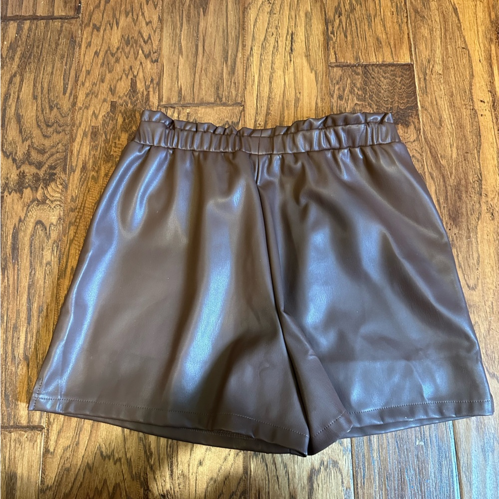 ASOS design faux leather shorts